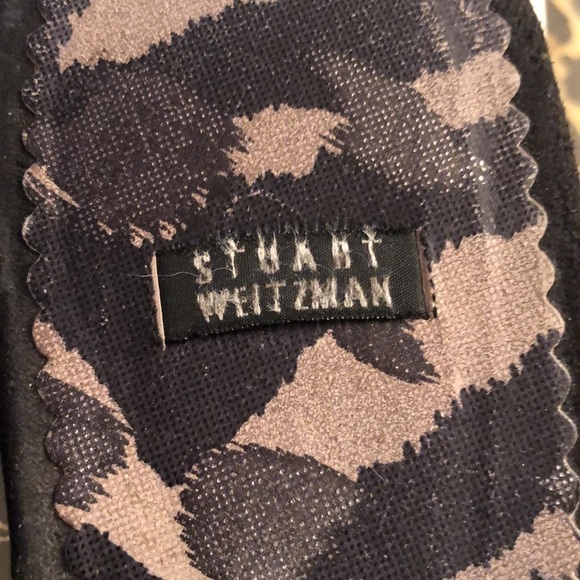 Stuart Weitzman size 10 black animal print leather/suede thong with rhinestones - Picture 9 of 14